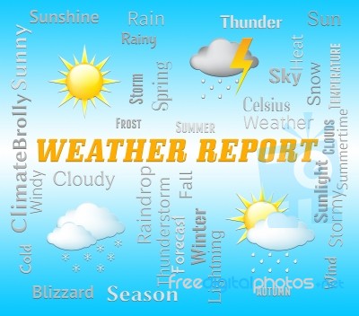 Weather Report Shows Climate And Meteorological Data Stock Image