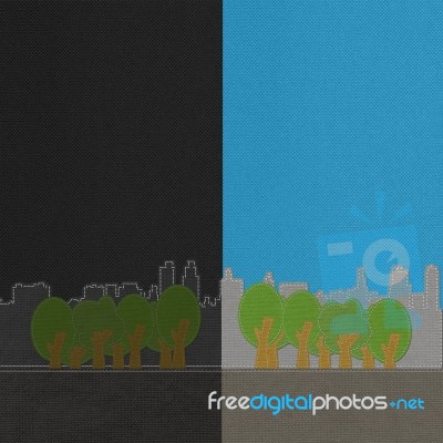 Weather Seasonal Concept In Stitch Style On Fabric Background Stock Image