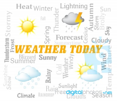 Weather Today Shows Outlook And Forecast Now Stock Image