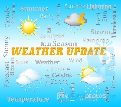 Weather Update Shows Outlook Report And Forecast Stock Image