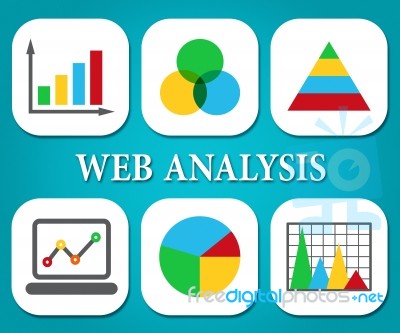 Web Analysis Indicates Business Graph And Analysts Stock Image