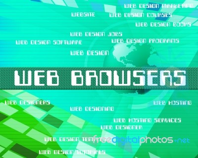 Web Browsers Meaning Internet Words And Browsing Stock Image