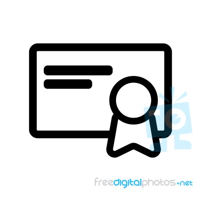 Web Certificate Symbol Icon  Illustration On White B Stock Image