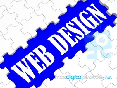 Web Design Puzzle Shows Website Concept Stock Image