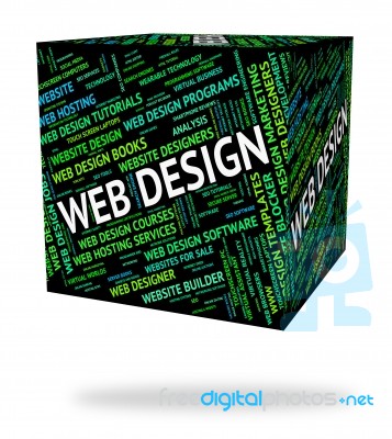 Web Design Represents Word Designers And Websites Stock Image