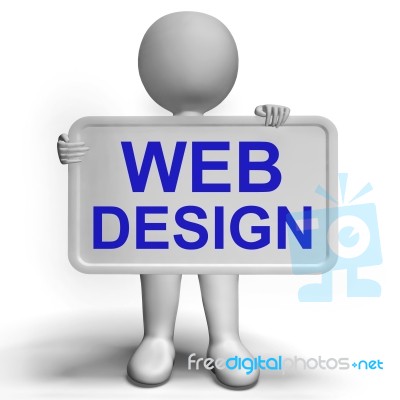 Web Design Sign Shows Creativity And Web Concepts Stock Image