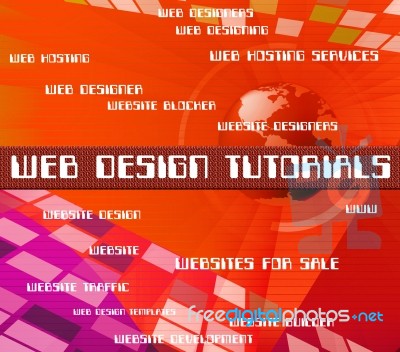 Web Design Tutorials Representing Education Learn And Designers Stock Image