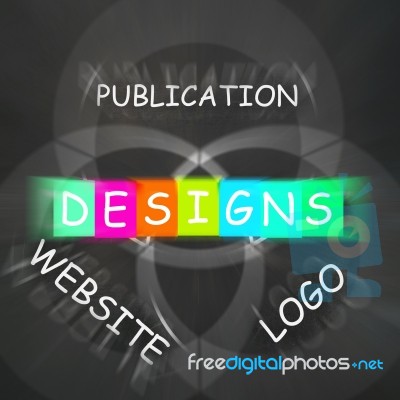 Web Design Words Displays Designs For Logo Publication And Websi… Stock Image