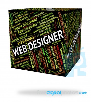 Web Designer Meaning Websites Www And Word Stock Image