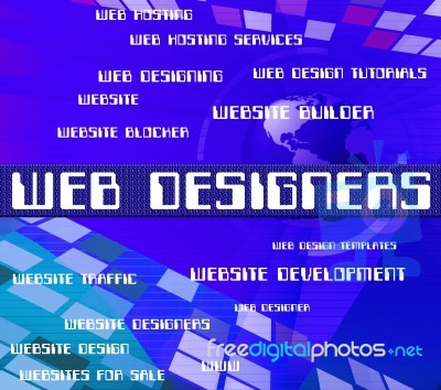 Web Designers Meaning Www Websites And Text Stock Image