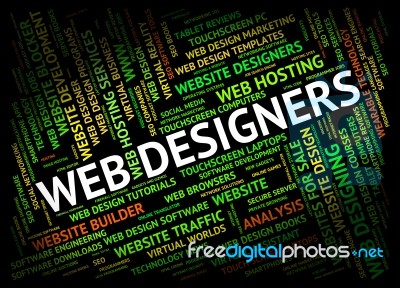 Web Designers Showing Websites Net And Network Stock Image