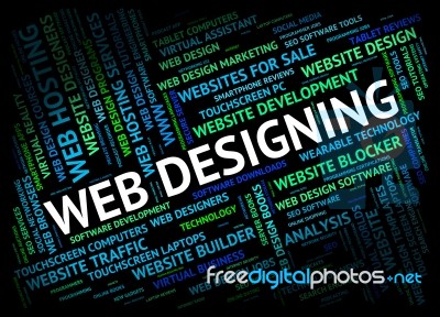 Web Designing Represents Internet Website And Designs Stock Image