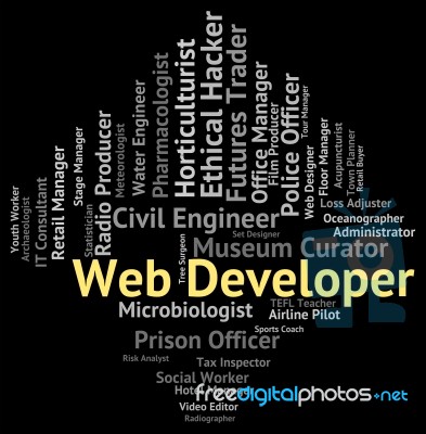 Web Developer Representing Searching Employment And Word Stock Image