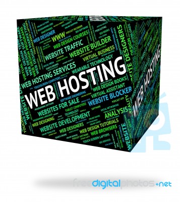 Web Hosting Means Net Webhost And Text Stock Image