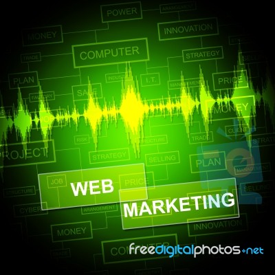 Web Marketing Means Network Sem And E-marketing Stock Image