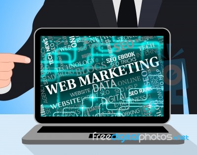 Web Marketing Represents Email Lists And Computing Stock Image