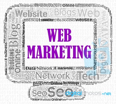 Web Marketing Represents Search Engine And Advertising Stock Image