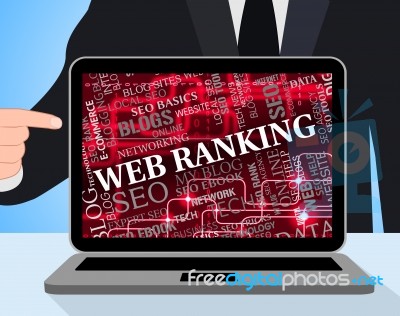 Web Ranking Means Search Engine And Internet Stock Image