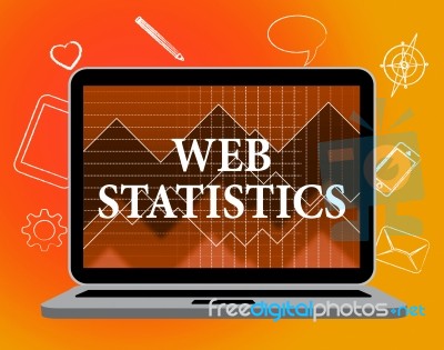 Web Statistics Means Pc Monitor And Portable Stock Image