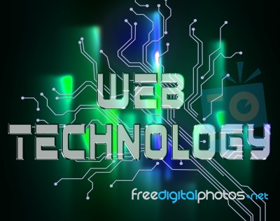 Web Technology Represents Www Technologies And Network Stock Image