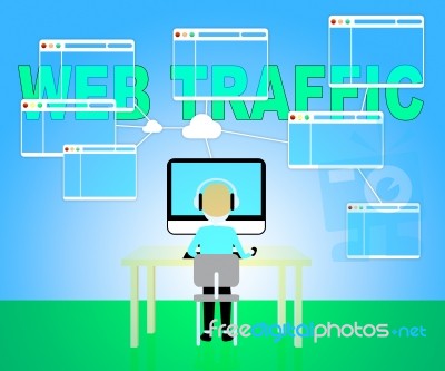 Web Traffic Indicates Seo Optimization 3d Illustration Stock Image