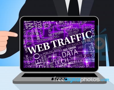 Web Traffic Indicates Websites Site And Network Stock Image