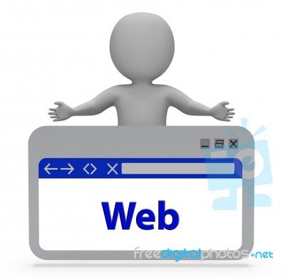 Web Webpage Indicates Websites Online And Internet 3d Rendering Stock Image