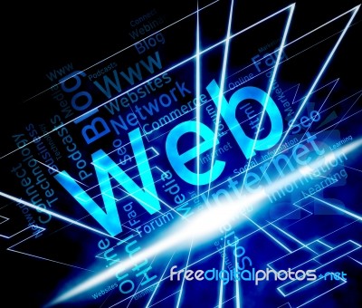 Web Word Means Net Text And Websites Stock Image