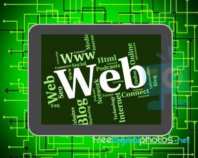 Web Word Represents Online Internet And Net Stock Image