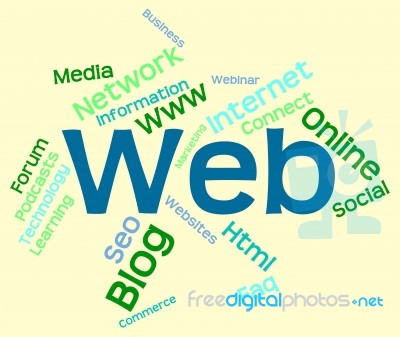 Web Word Represents Website Text And Online Stock Image