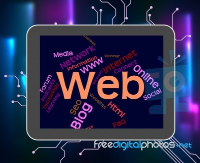 Web Word Represents Website Text And Online Stock Image