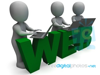 Web Word Showing World Wide Web Stock Image