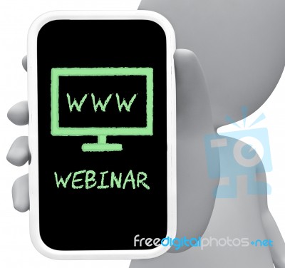 Webinar Online Means Web Skills 3d Rendering Stock Image