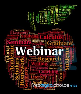 Webinar Word Indicating Online Skills And Text Stock Image