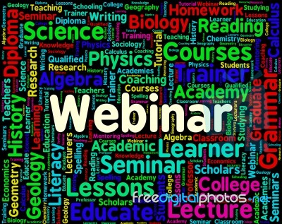 Webinar Word Represents Training Www And Lesson Stock Image