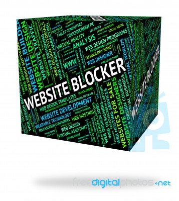 Website Blocker Showing Barricade Domains And Blockers Stock Image