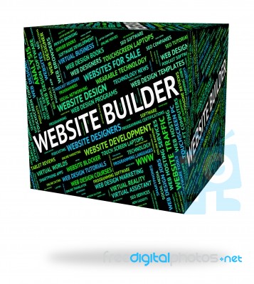 Website Builder Means Websites Construction And Constructor Stock Image