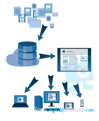 Website Database Symbols Stock Image