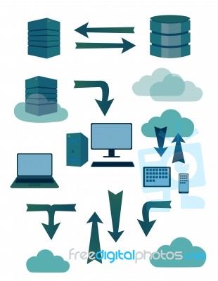 Website Database Symbols Stock Image