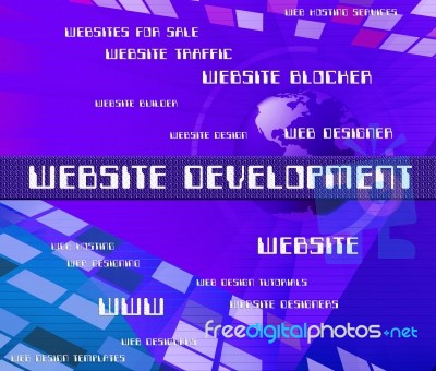 Website Development Indicating Progress Buildout And Regeneration Stock Image