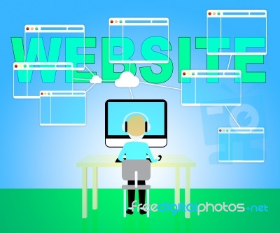 Website Online Means Browsing Internet 3d Illustration Stock Image