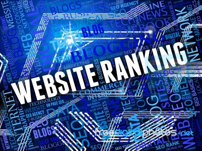 Website Ranking Shows Marketing Optimization And Online Stock Image