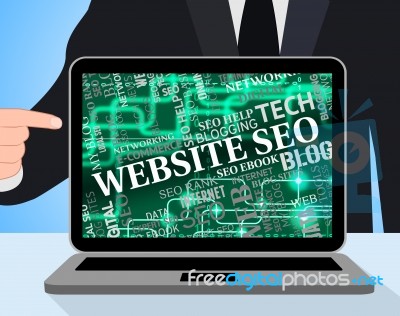 Website Seo Means Search Engines And Internet Stock Image