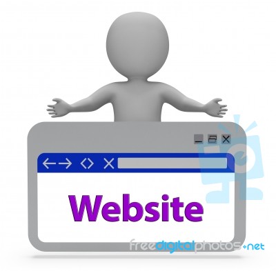 Website Webpage Means Browsing Internet 3d Rendering Stock Image