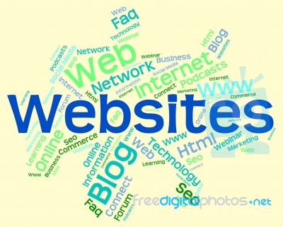 Websites Word Represents Www Searching And Words Stock Image