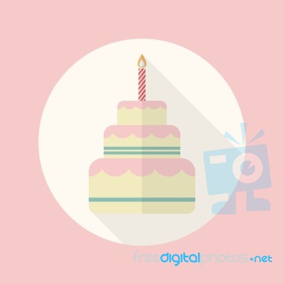 Wedding Cake Flat Icon Stock Image