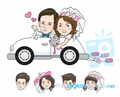 Wedding Cartoon Illustration Stock Image