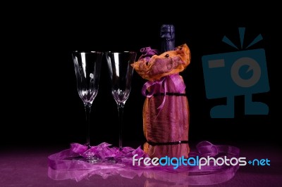 Wedding Champagne Glass Stock Photo