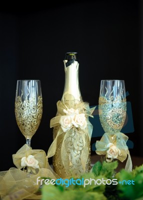 Wedding Champagne Glass Stock Photo