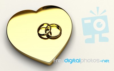 Wedding Ring On Love Heart Stock Image